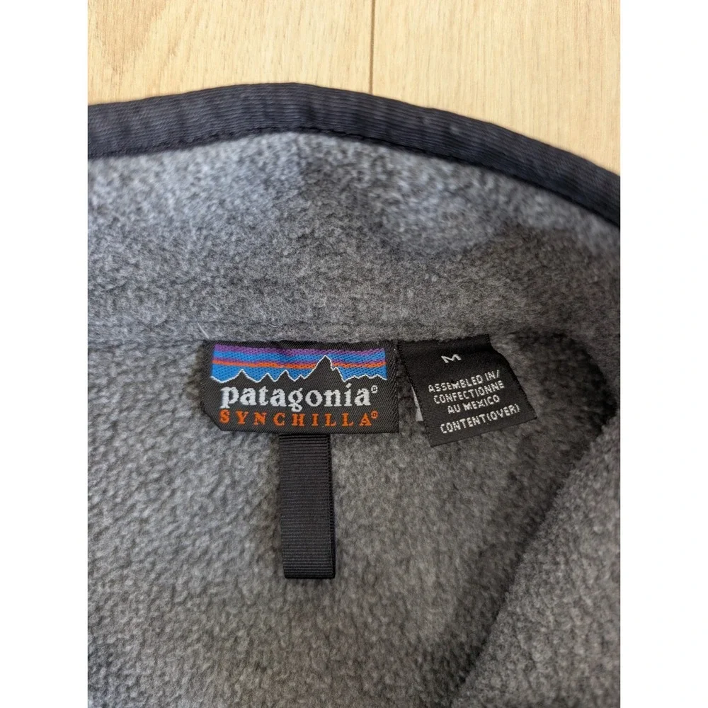 Patagonia Synchilla Marsupial Fleece Pullover Mens Medium Gray Half Zip VTG 2003
